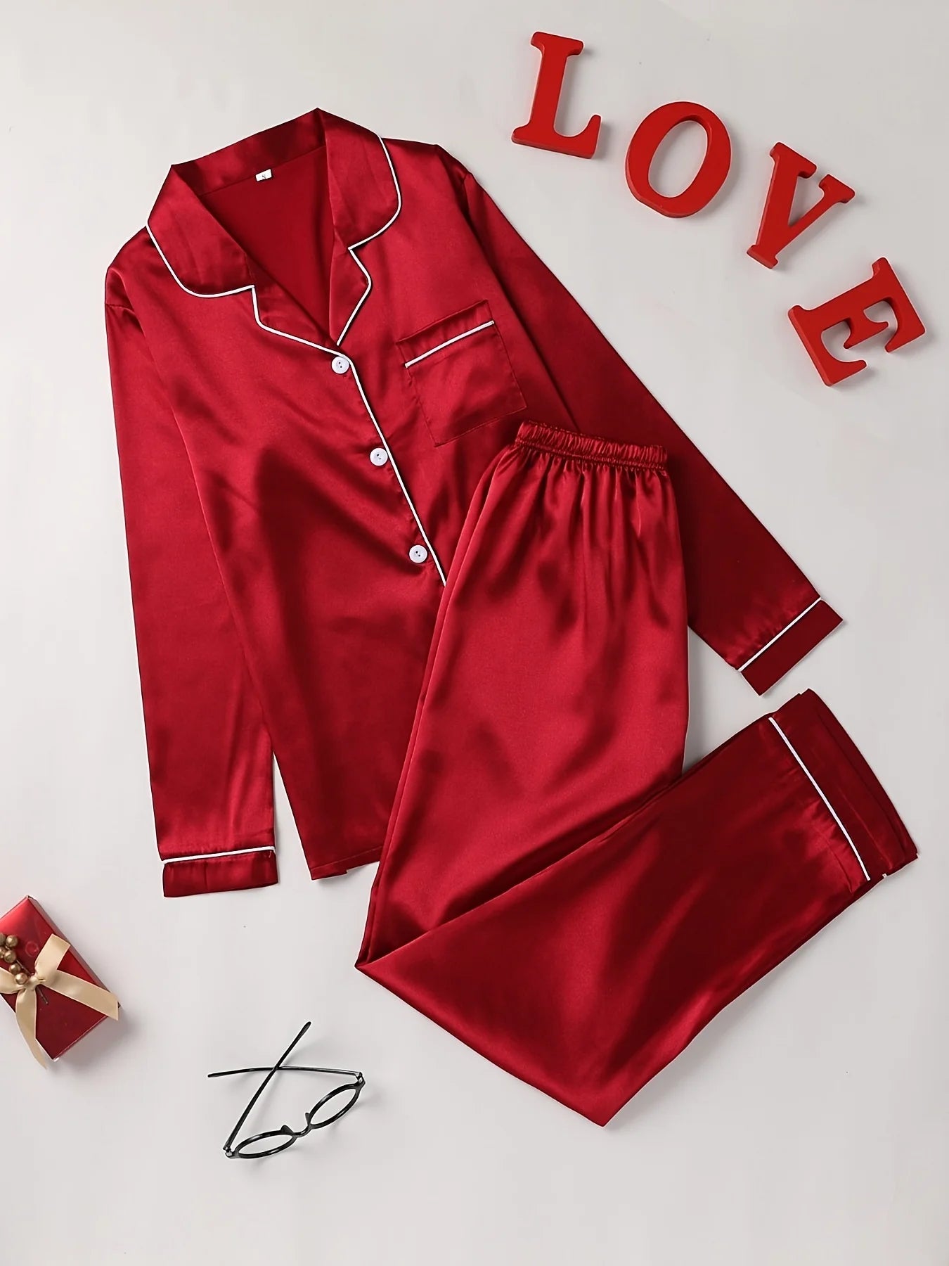 Pyjama Femme Soie – Ensemble Chic Chemise & Pantalon Long