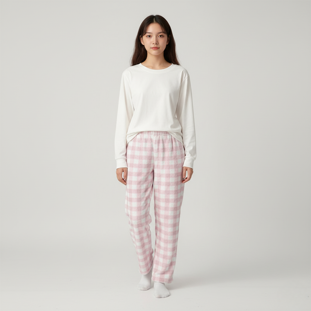 Pantalon Pyjama Femme Rose – Carreaux Pilou Doux et Confortable