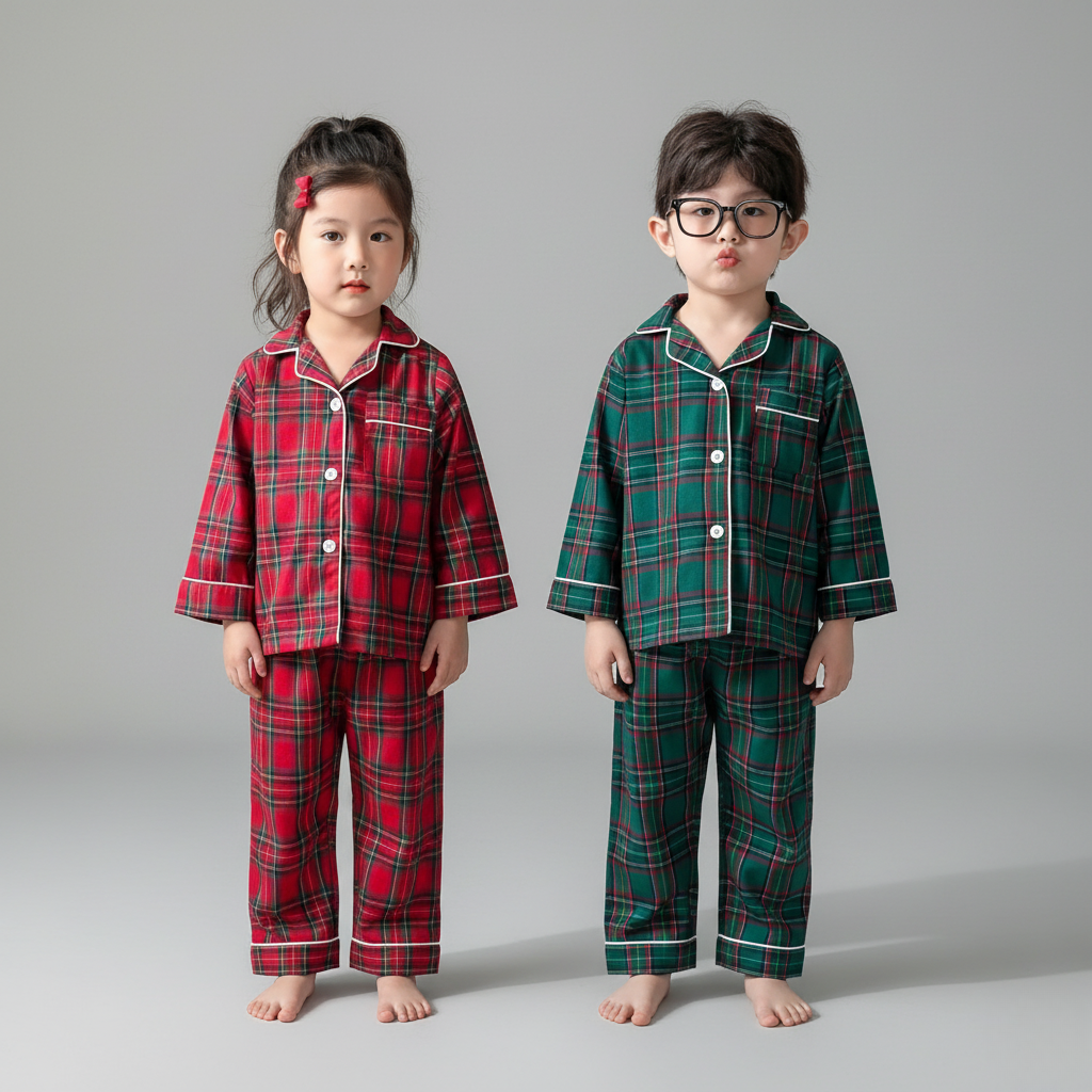 Pyjama Carreaux Enfant – Ensemble Classique Confortable