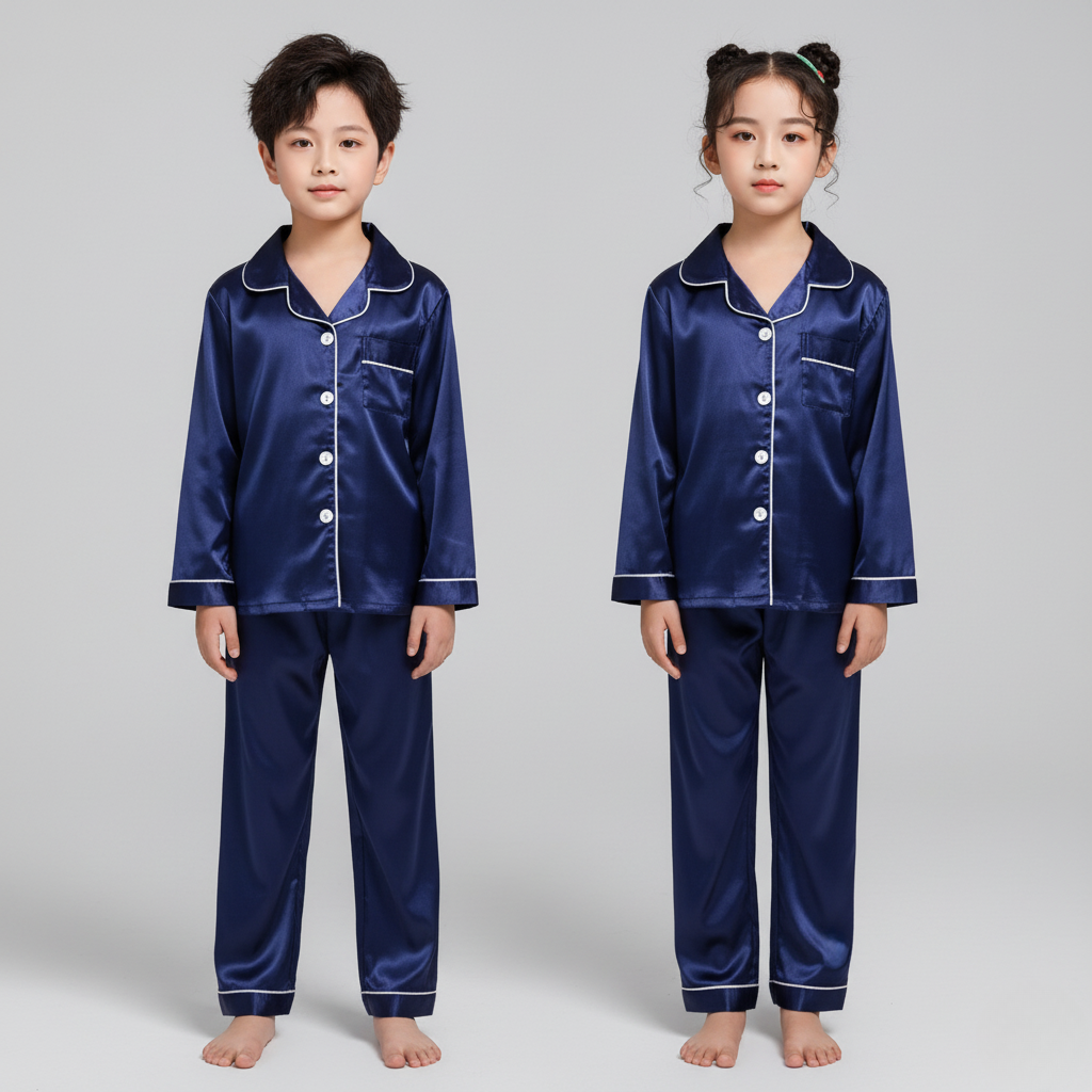 Pyjama Satin Enfant – Ensemble Élégant et Confortable