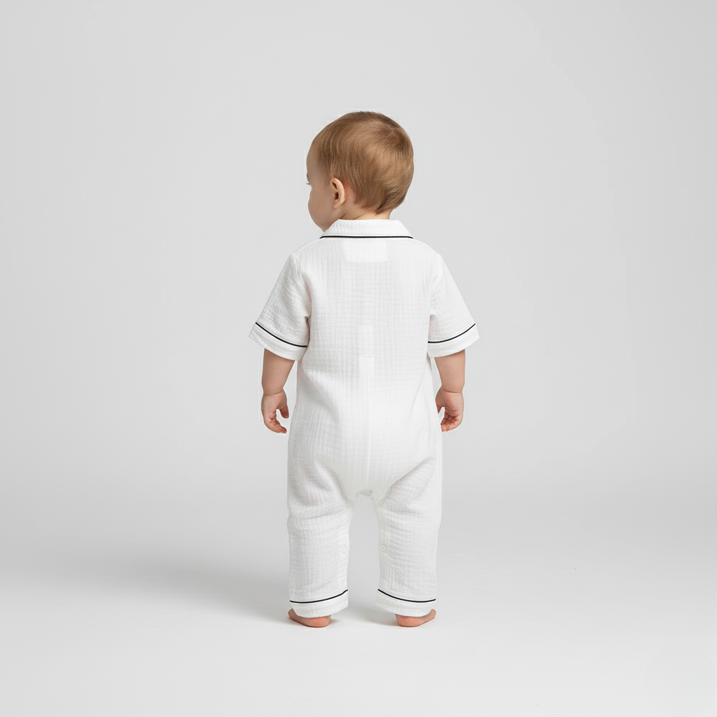 Pyjama Bébé Chic – Ensemble Élégant Coton Doux avec Boutons