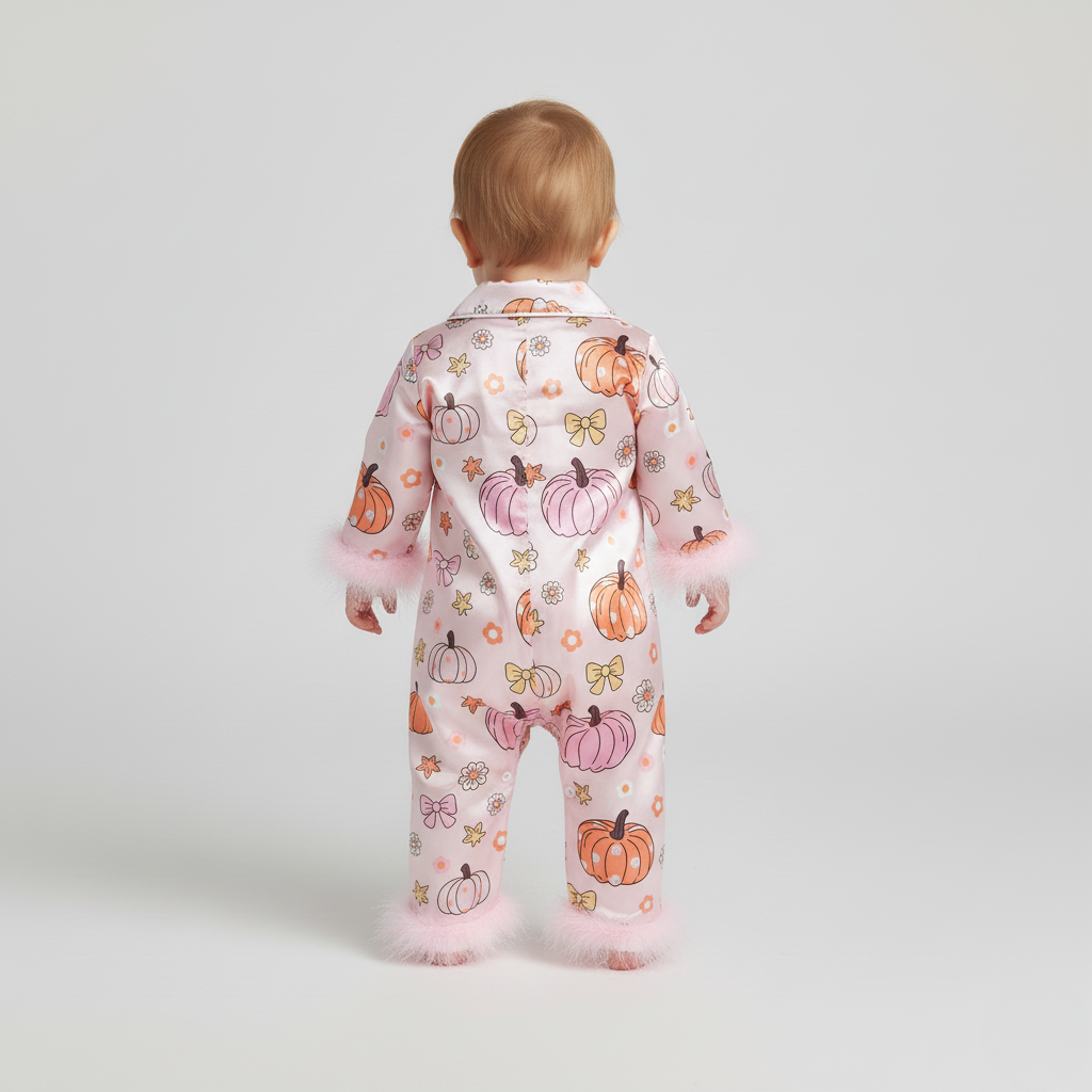 Pyjama Bébé Halloween – Ensemble Festif Citrouille avec Détails Doux