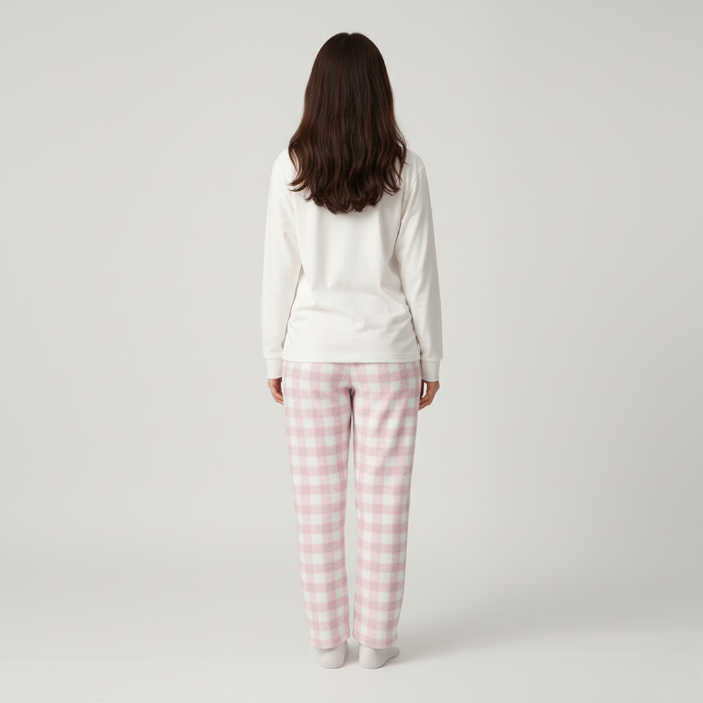 Pantalon Pyjama Femme Rose – Carreaux Pilou Doux et Confortable