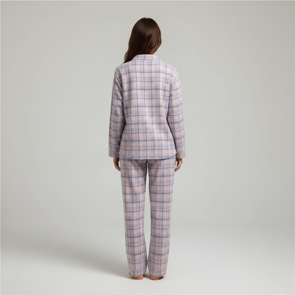 Pyjama Femme Carreaux – Ensemble Long Confort à Manches Longues