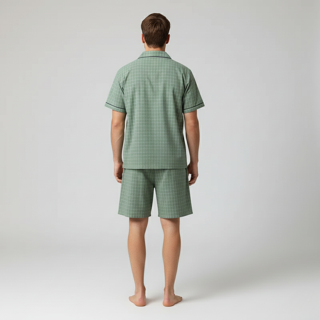 Pyjama Carreaux Homme Été – Ensemble Léger Chemise & Short