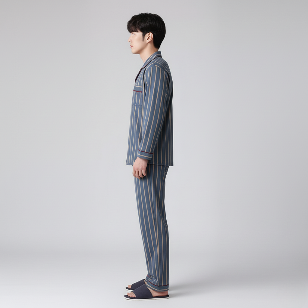 Pyjama Rayé Homme – Ensemble Élégant et Confortable