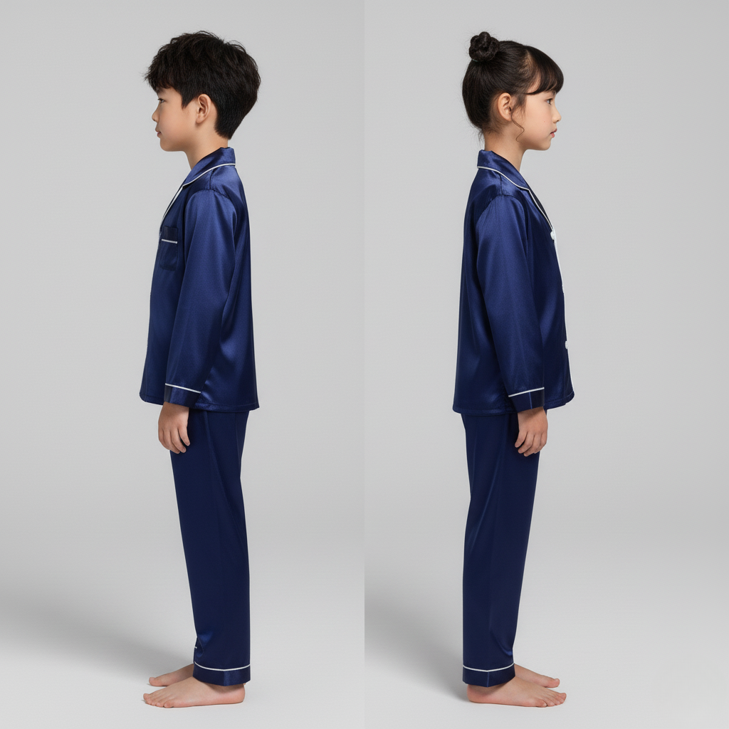 Pyjama Satin Enfant – Ensemble Élégant et Confortable