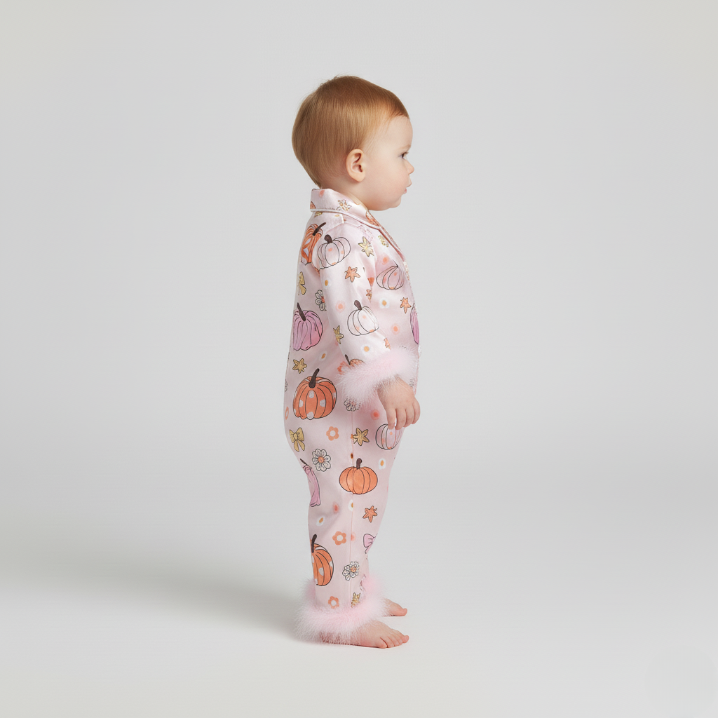 Pyjama Bébé Halloween – Ensemble Festif Citrouille avec Détails Doux