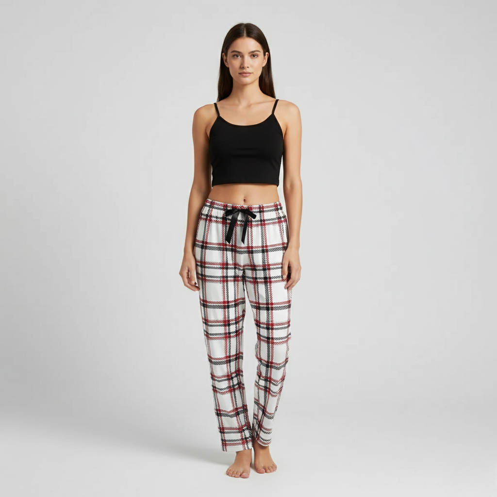 Pyjama Femme 3 Pièces Noël – Ensemble de Noël à Carreaux