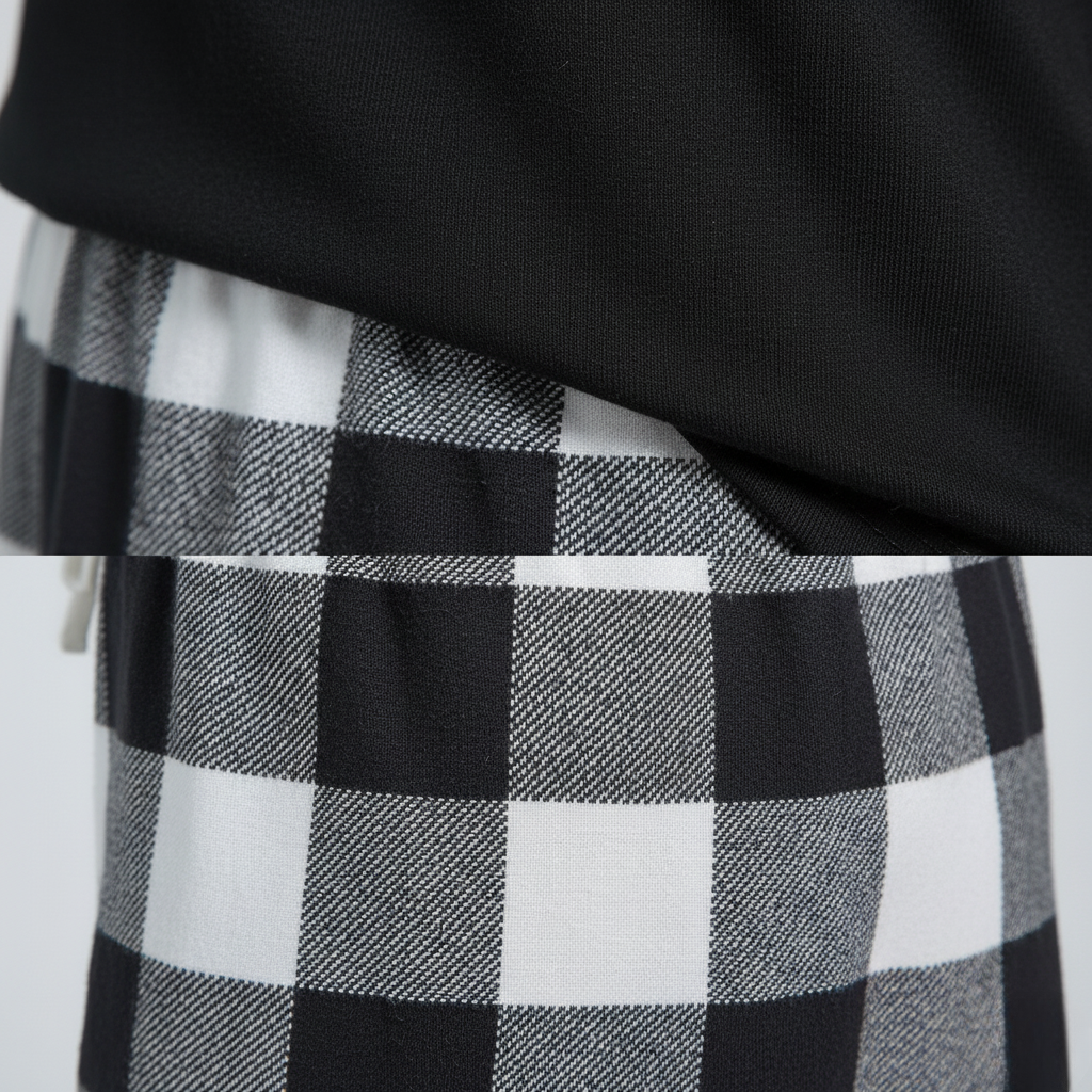 Pyjama Femme Confort – Ensemble T-Shirt & Short à Carreaux