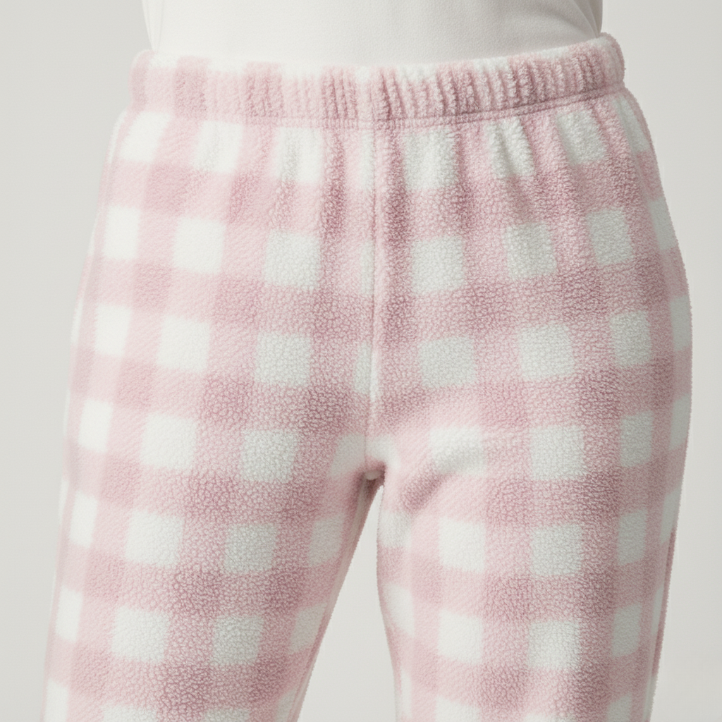 Pantalon Pyjama Femme Rose – Carreaux Pilou Doux et Confortable