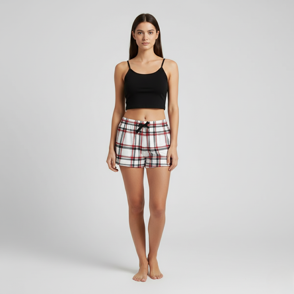 Pyjama Femme 3 Pièces Noël – Ensemble de Noël à Carreaux