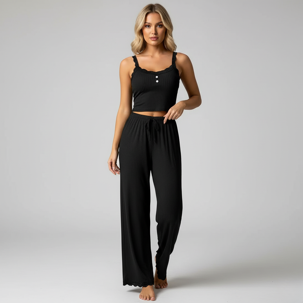 Pyjama Femme Bretelles – Ensemble Débardeur & Pantalon Confort