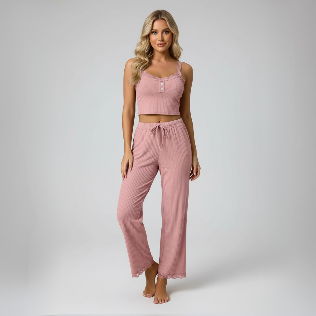 Pyjama Femme Bretelles – Ensemble Débardeur & Pantalon Confort