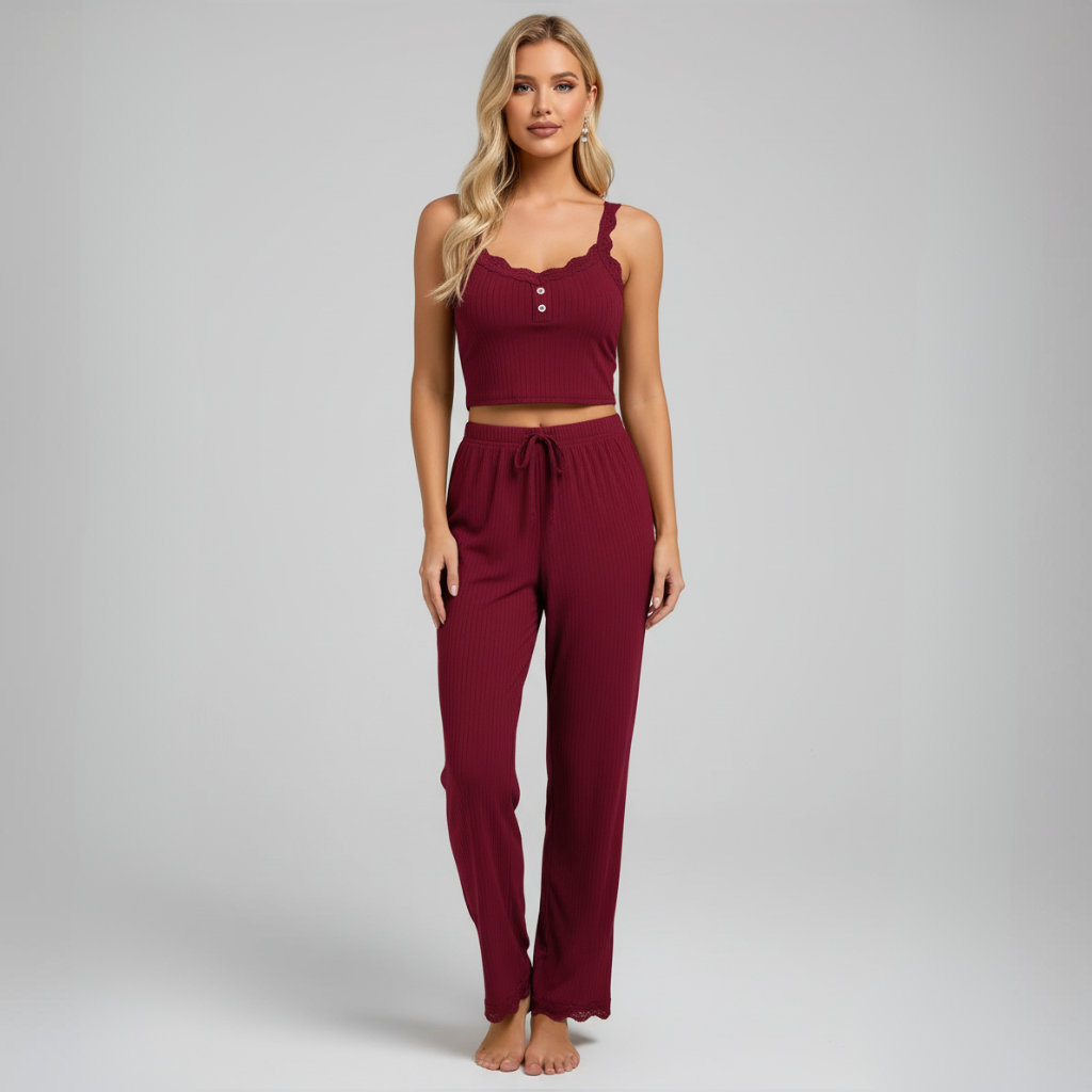 Pyjama Femme Bretelles – Ensemble Débardeur & Pantalon Confort