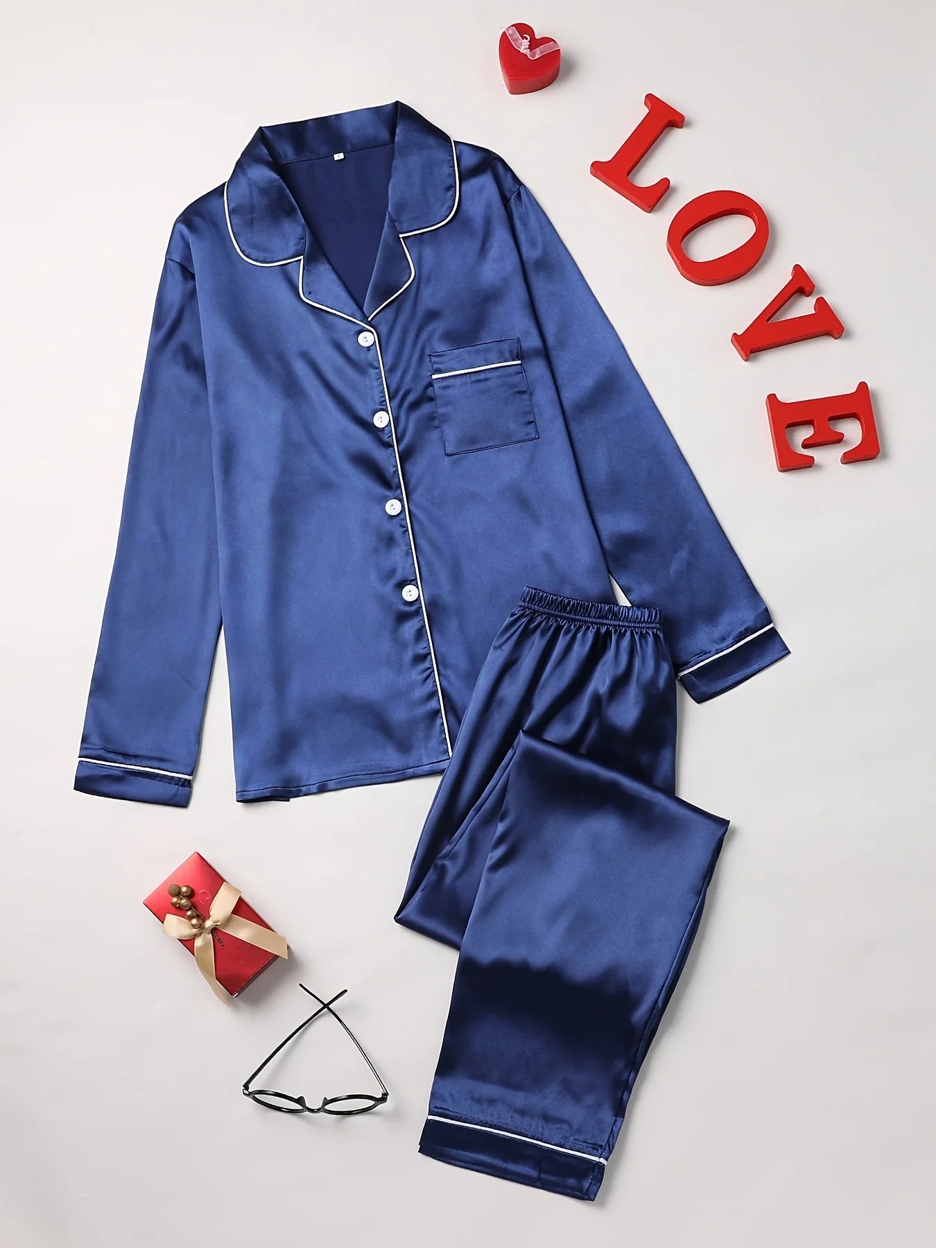 Pyjama Femme Soie – Ensemble Chic Chemise & Pantalon Long