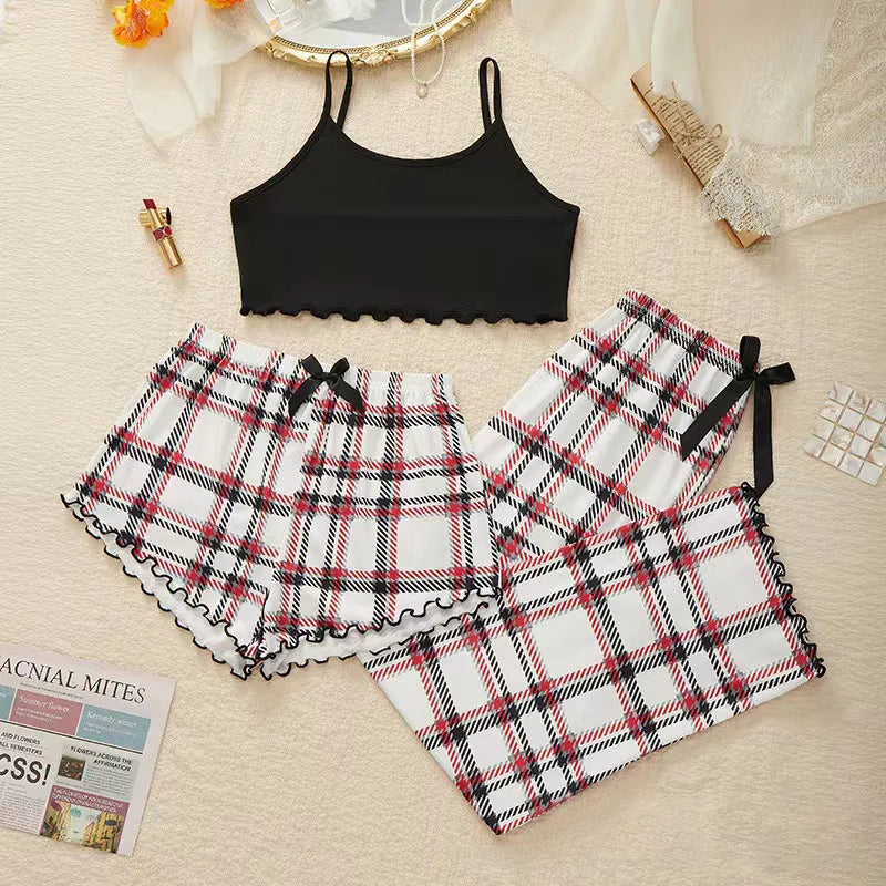 Pyjama Femme Hiver Polaire – Ensemble Chaud et Doux à Carreaux