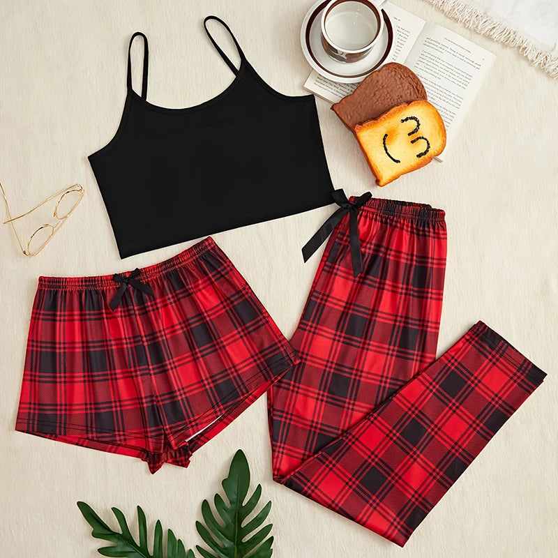 Pyjama Femme Hiver Polaire – Ensemble Chaud et Doux à Carreaux