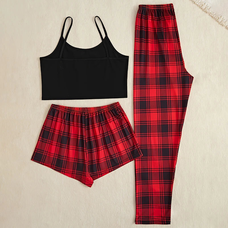 Pyjama Femme Hiver Polaire – Ensemble Chaud et Doux à Carreaux