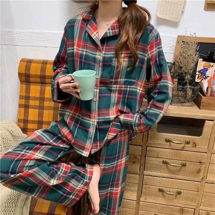 Pyjama Unisexe Carreaux – Ensemble Rouge à Carreaux Manches Longues & Pantalon