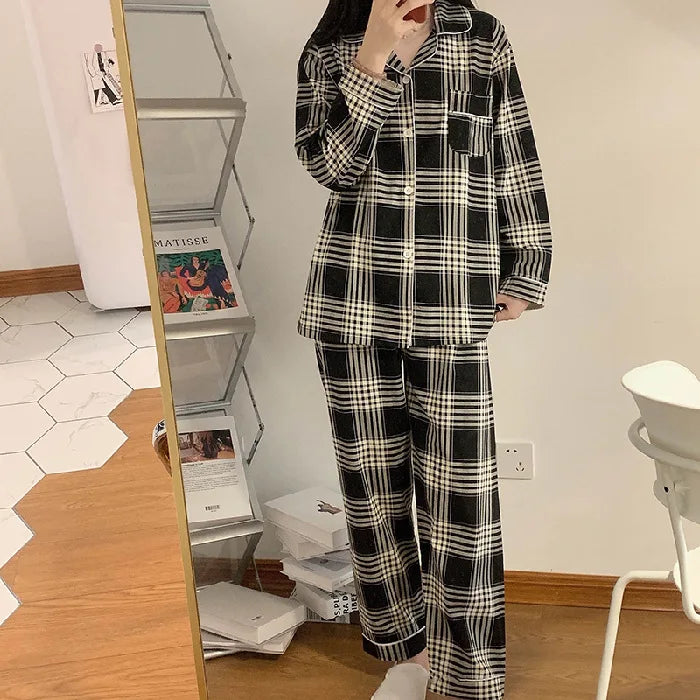Pyjama Unisexe Carreaux – Ensemble Rouge à Carreaux Manches Longues & Pantalon