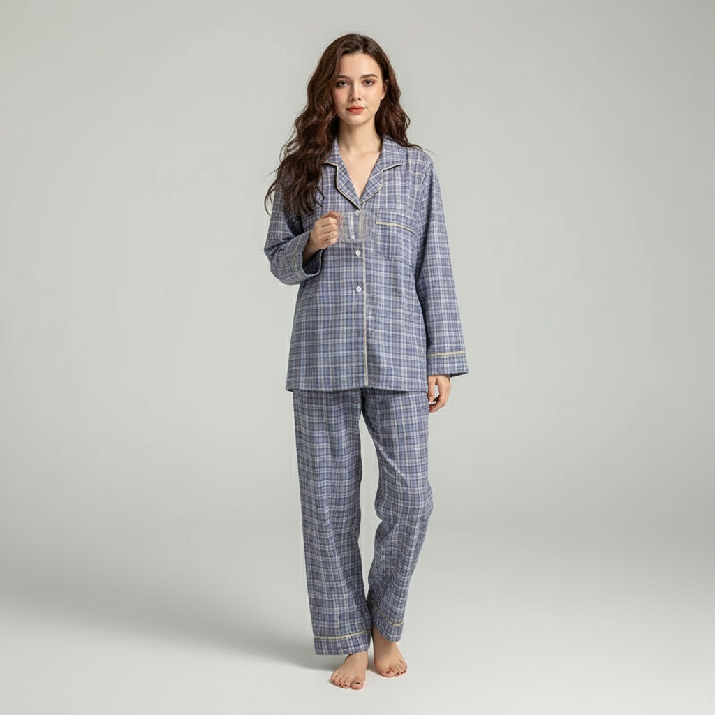 Pyjama Unisexe Carreaux – Ensemble Rouge à Carreaux Manches Longues & Pantalon