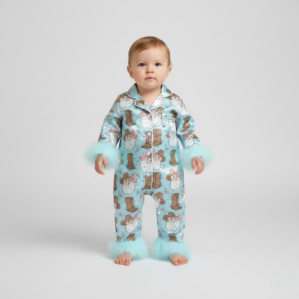 Pyjama Bébé Noël – Ensemble Festif avec Motifs d’Hiver
