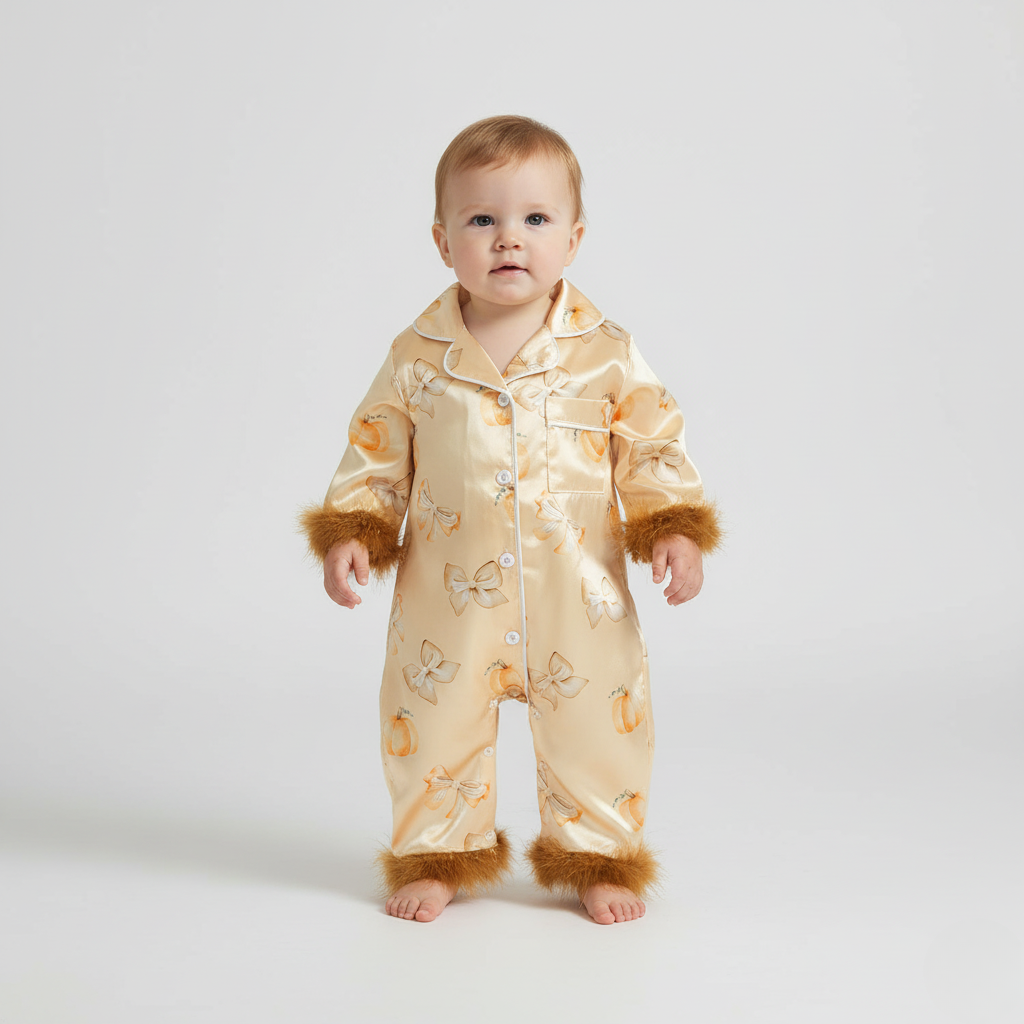 Pyjama Bébé Halloween – Ensemble Festif Citrouille avec Détails Doux