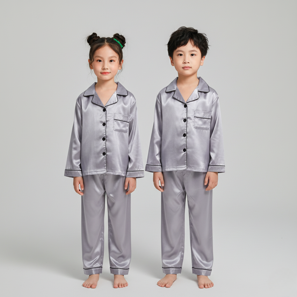 Pyjama Satin Enfant – Ensemble Élégant et Confortable