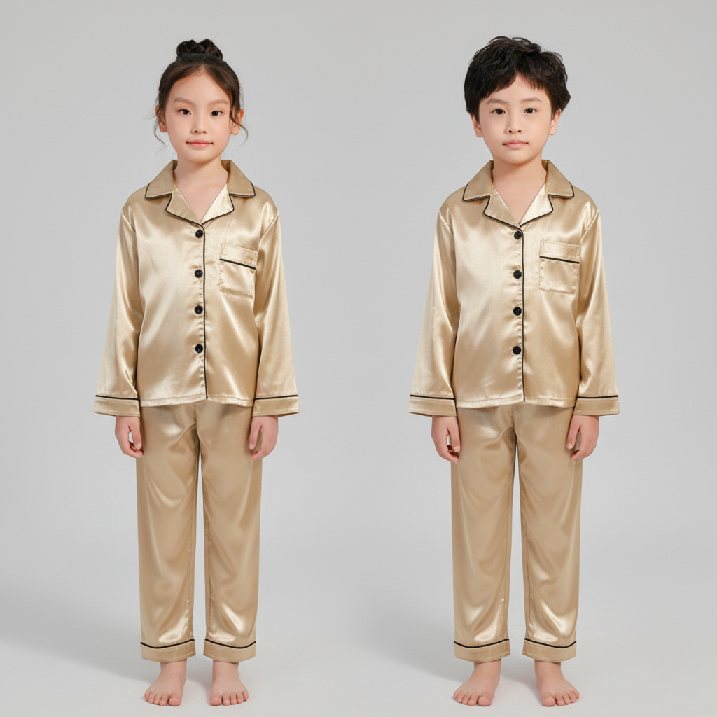 Pyjama Satin Enfant – Ensemble Élégant et Confortable