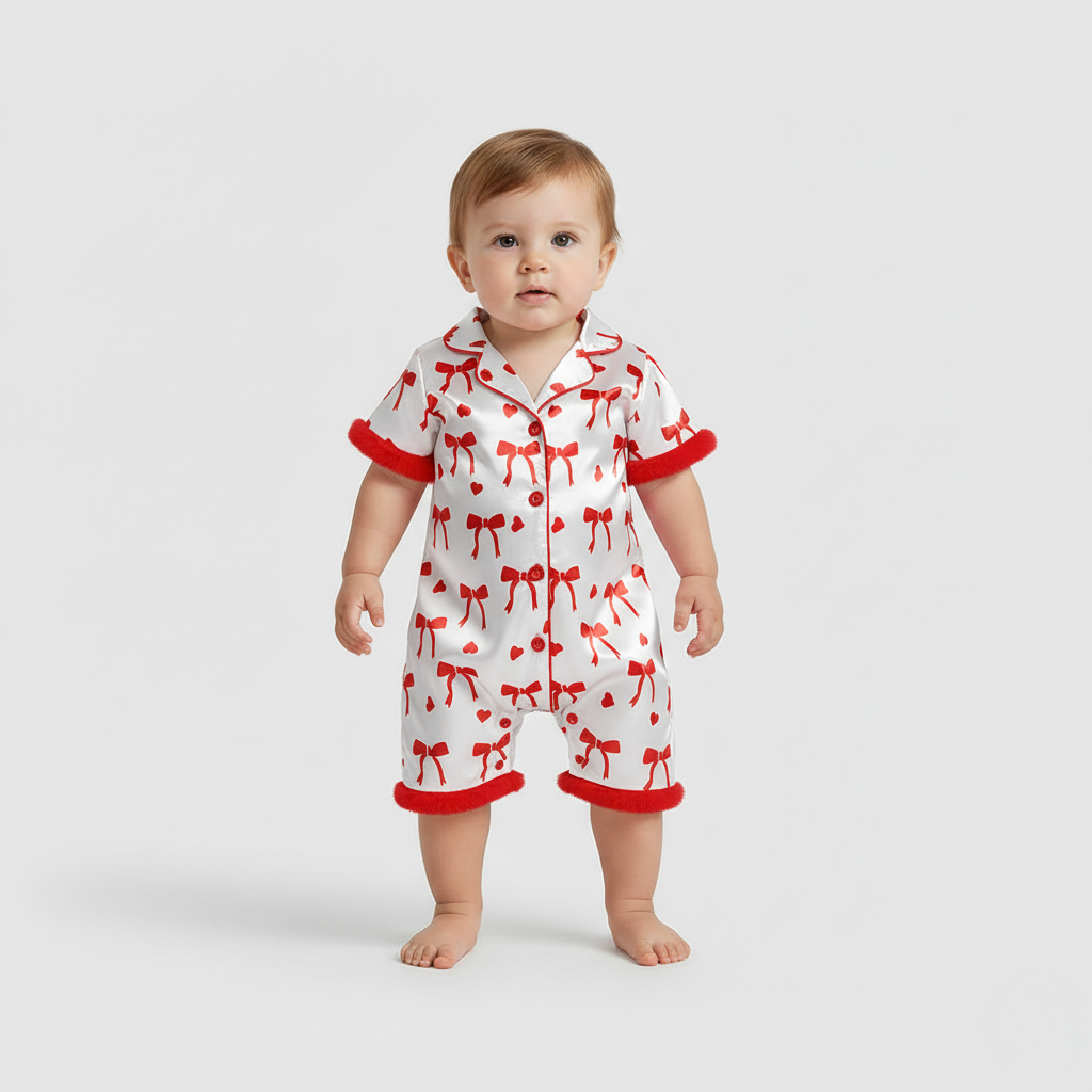 Pyjama Bébé Fête de Noël – Combinaison Douce à Motifs Festifs