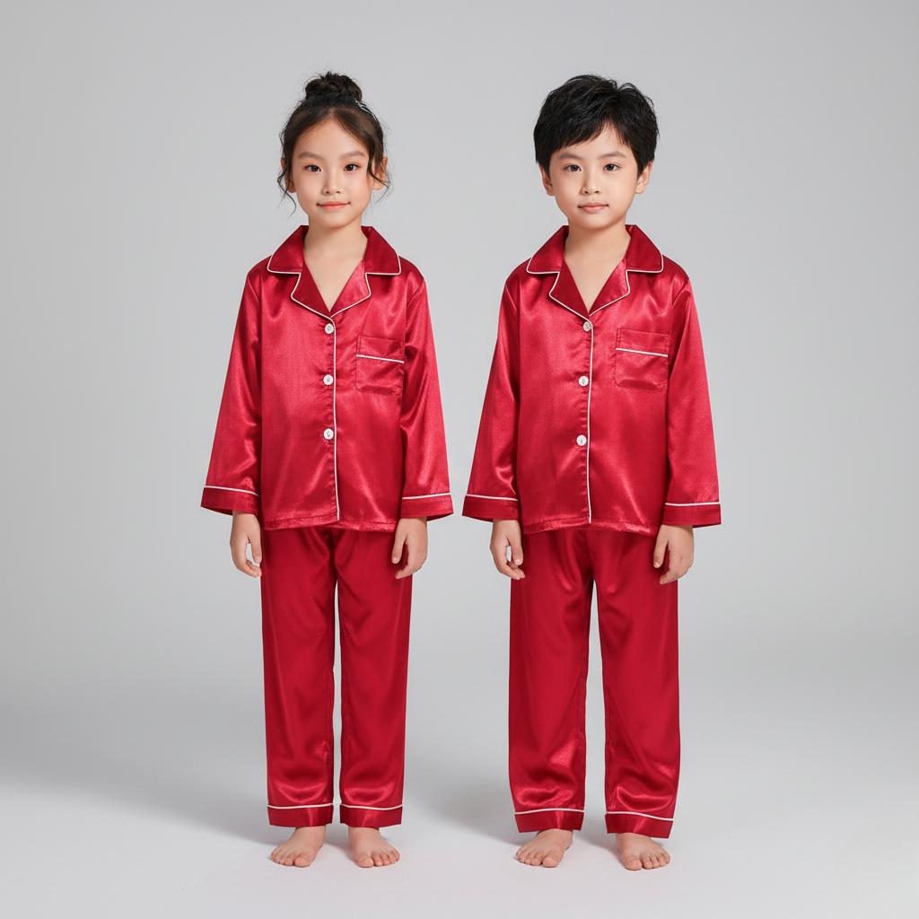 Pyjama Satin Enfant – Ensemble Élégant et Confortable