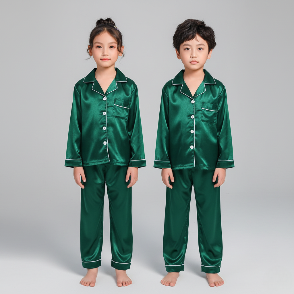 Pyjama Satin Enfant – Ensemble Élégant et Confortable
